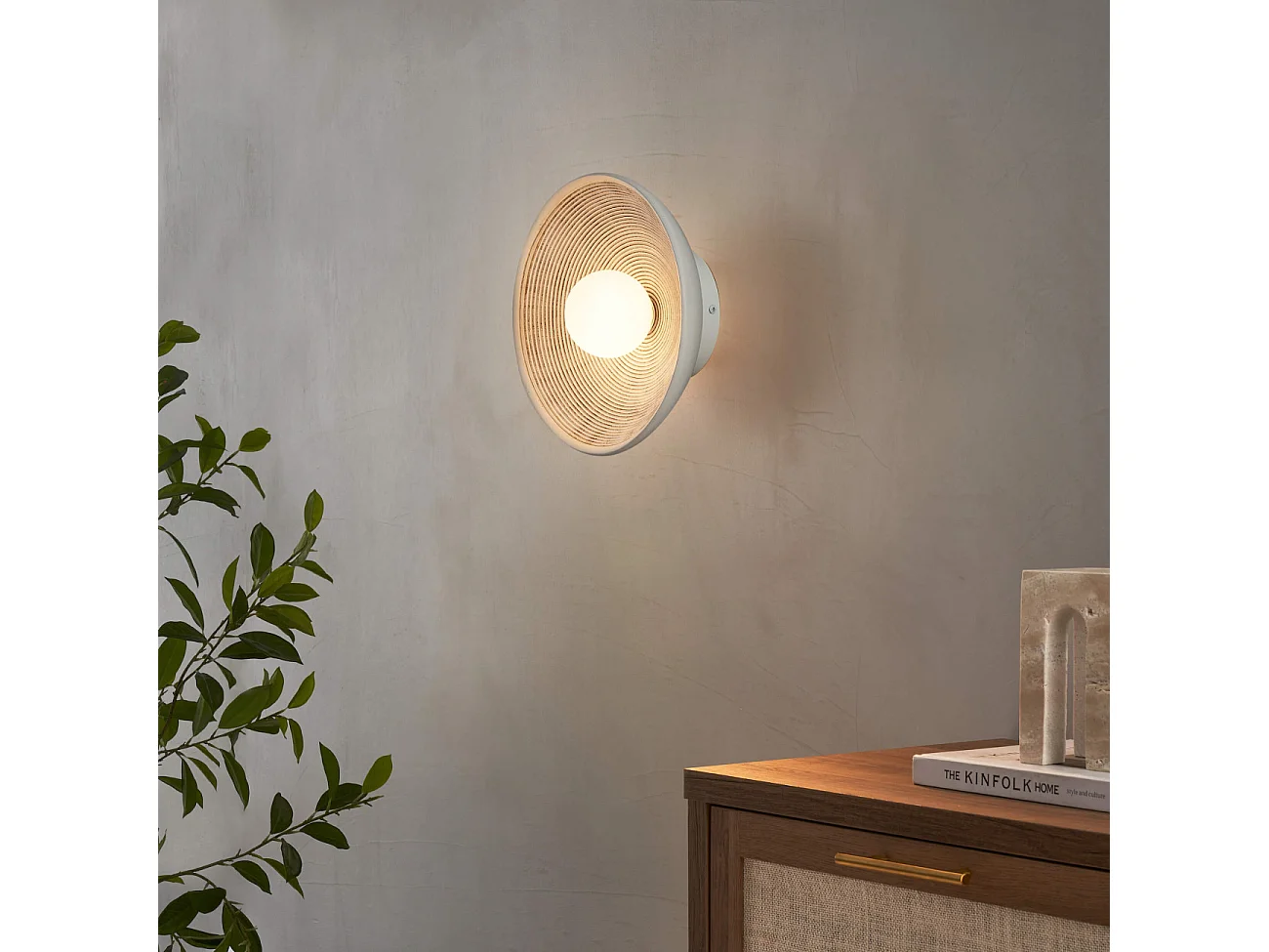 Applique ou petit plafonnier rond 27 cm en résine - Amaya