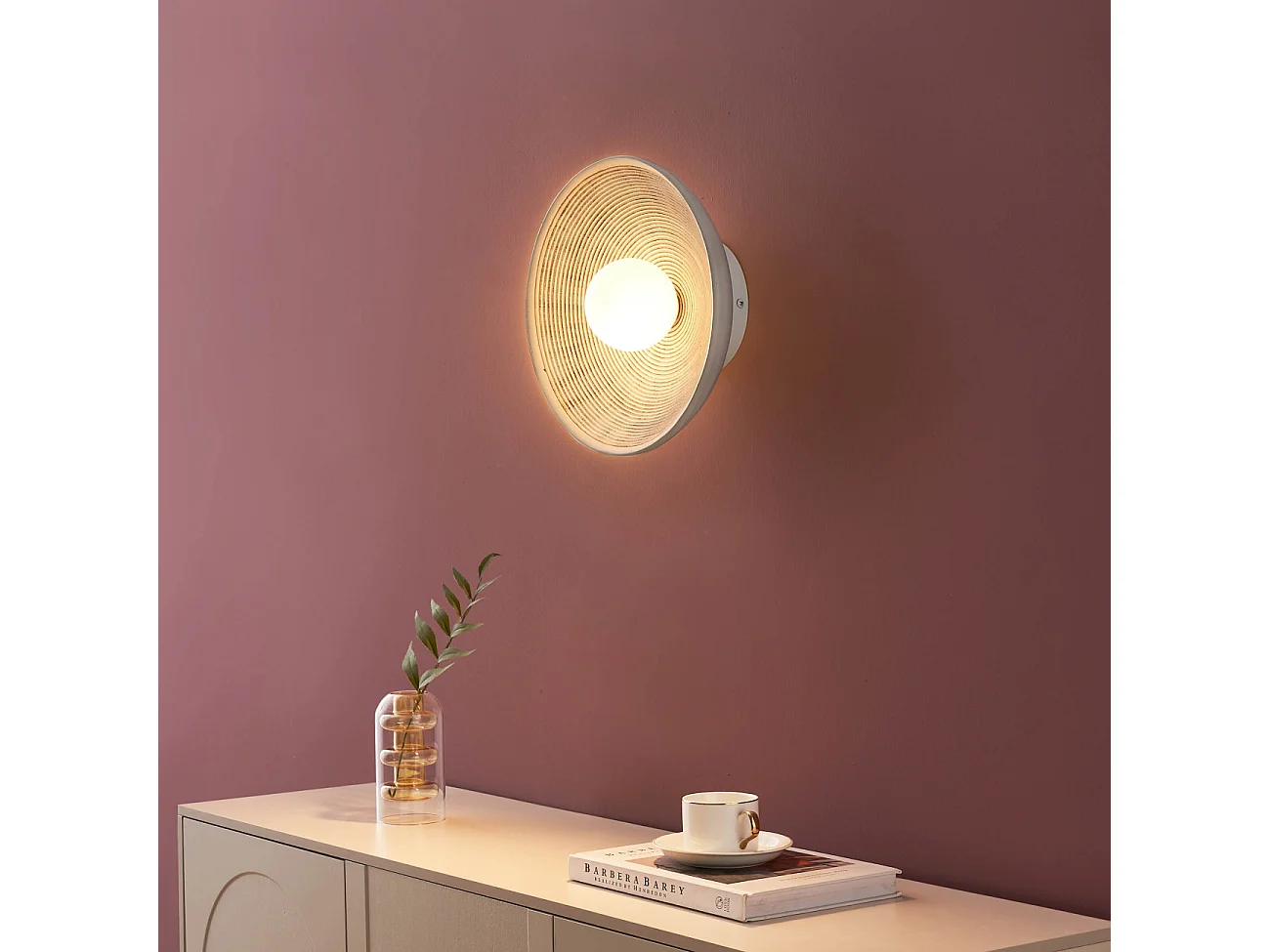 Applique ou petit plafonnier rond 27 cm en résine - Amaya