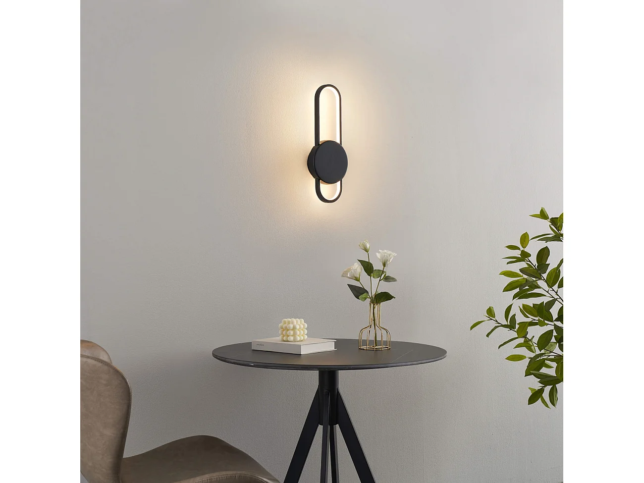 Applique tendance aluminium noir - Piani