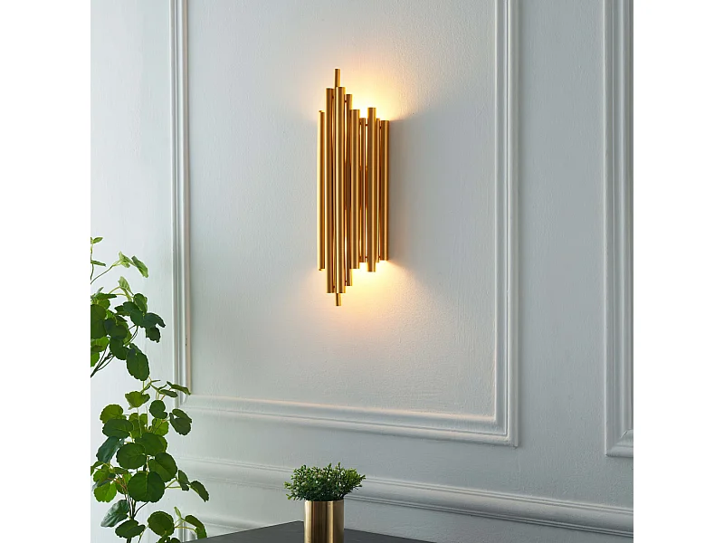 Applique murale dorée en aluminium - Rosela