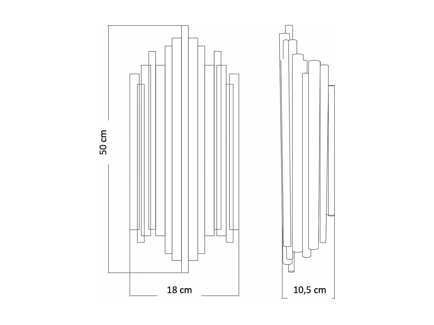 Applique murale dorée en aluminium - Rosela