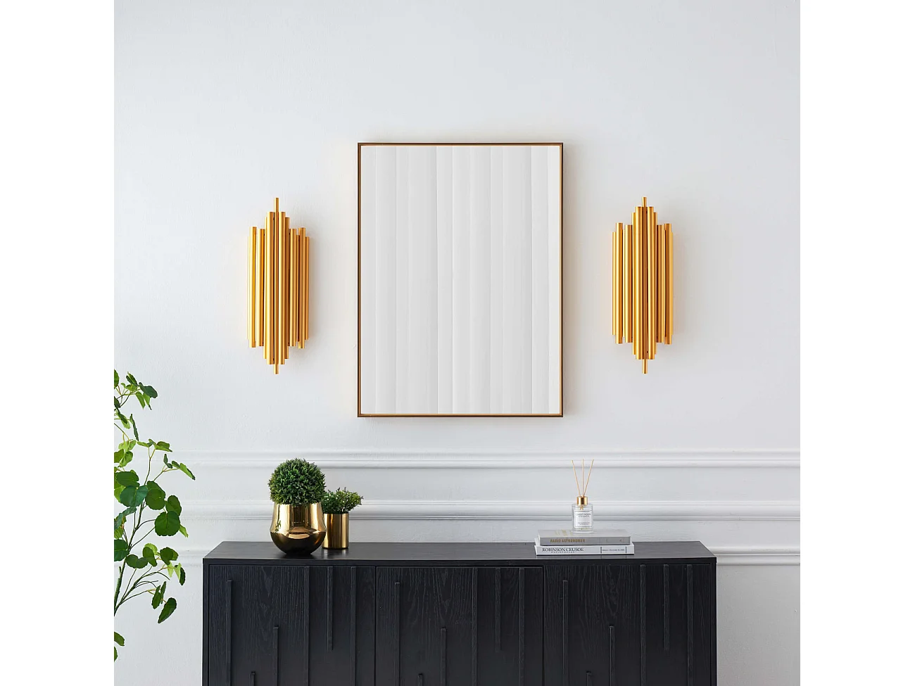 Applique murale dorée en aluminium - Rosela