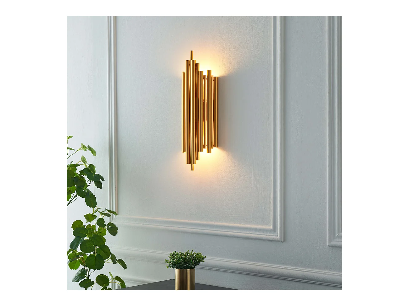 Applique murale dorée en aluminium - Rosela