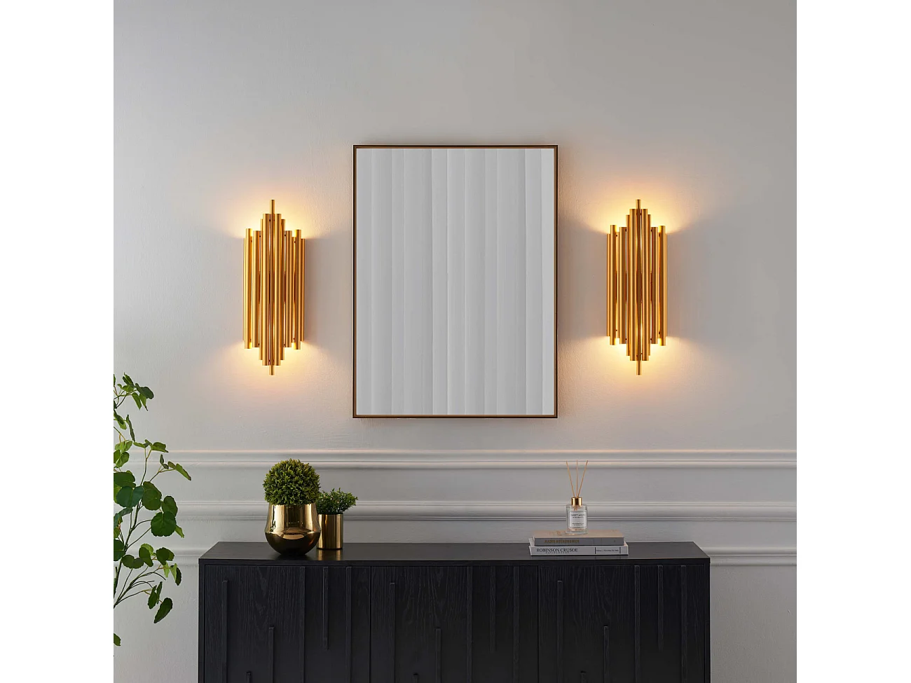 Applique murale dorée en aluminium - Rosela