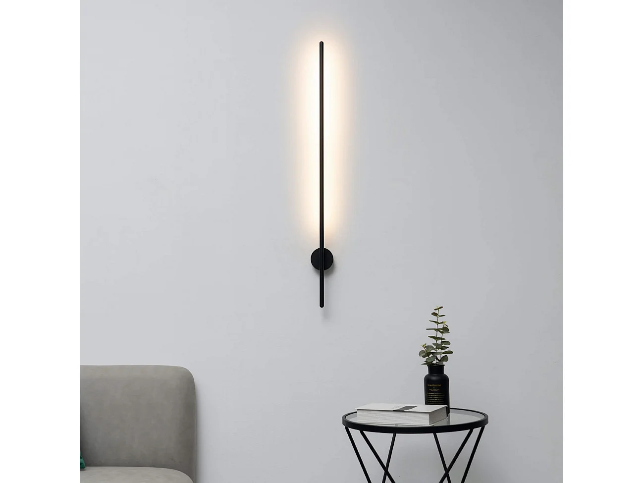 Applique longiligne noire lumière indirecte LED - Mandal