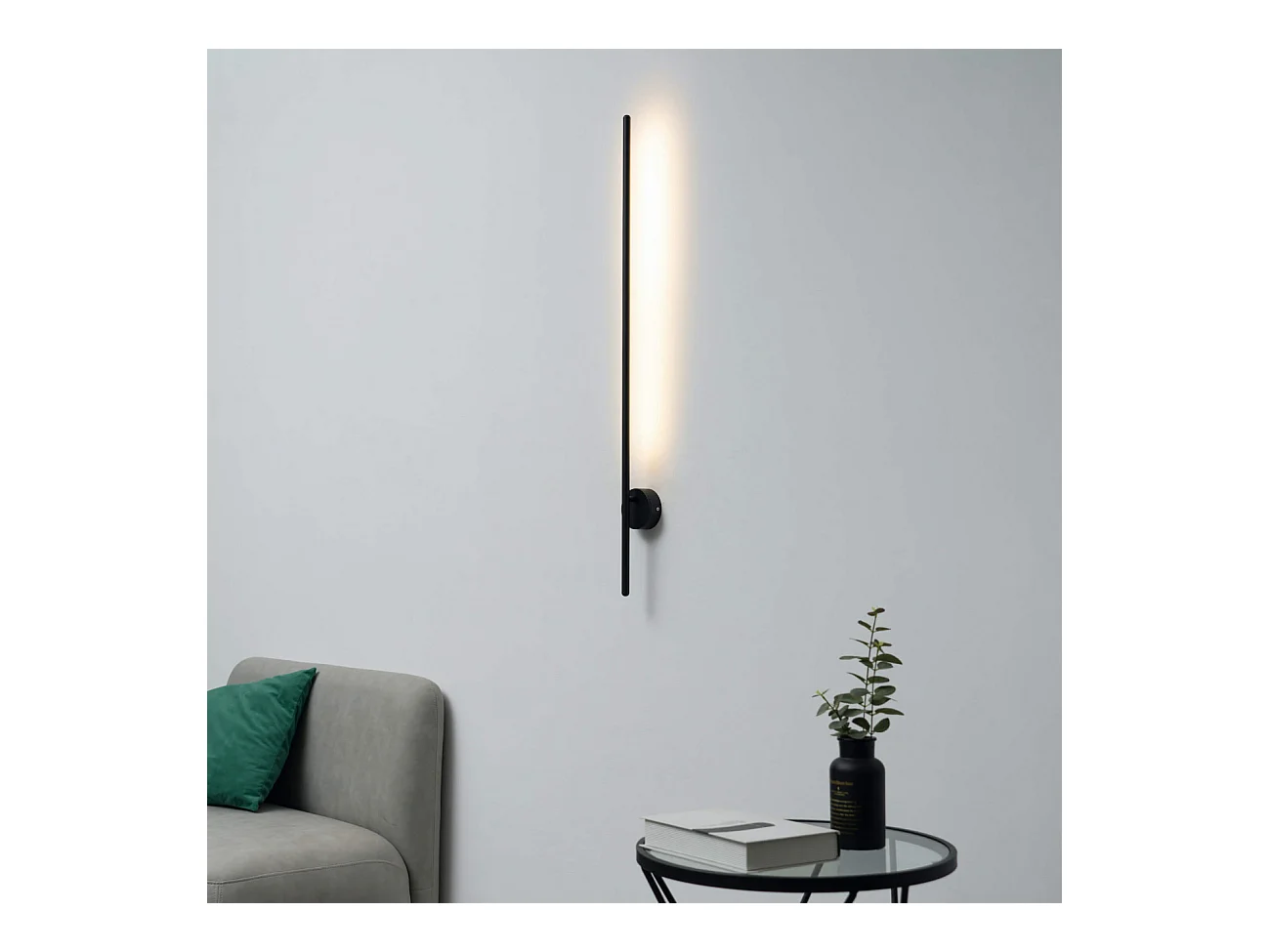 Applique longiligne noire lumière indirecte LED - Mandal