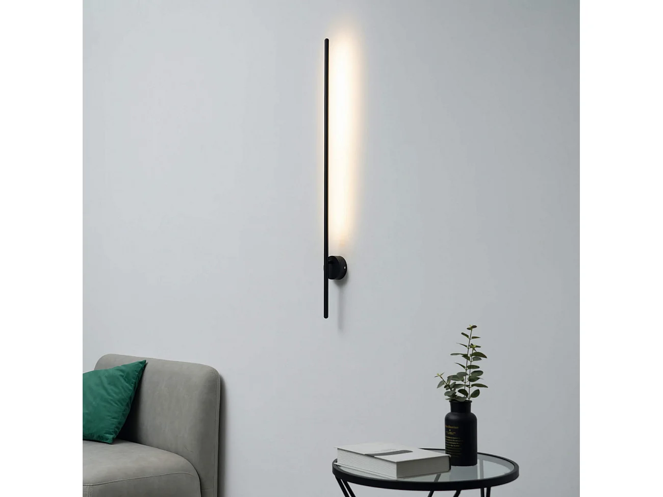 Applique longiligne noire lumière indirecte LED - Mandal