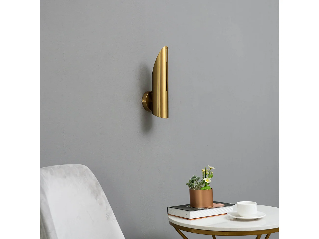 Applique murale cylindre doré lumière indirecte - Tingo