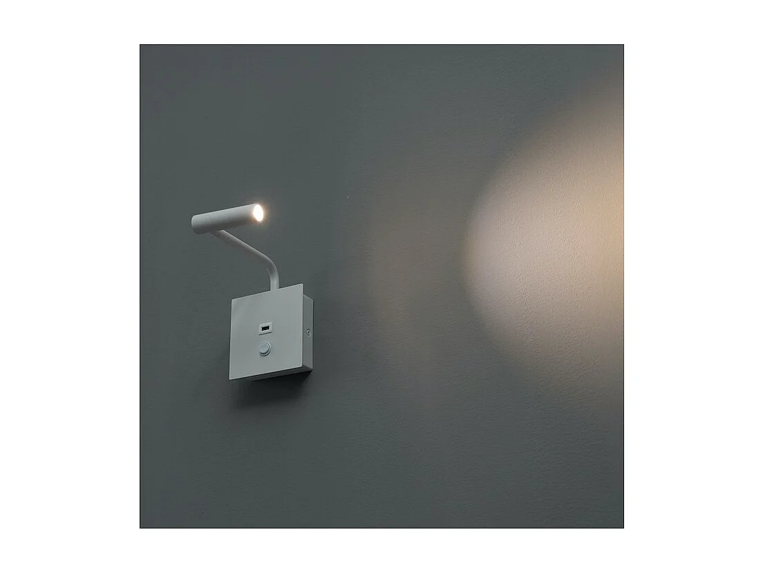 Liseuse blanche pratique et moderne LED et port USB intégré - Miami