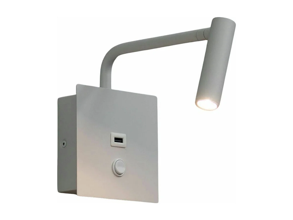 Liseuse blanche pratique et moderne LED et port USB intégré - Miami