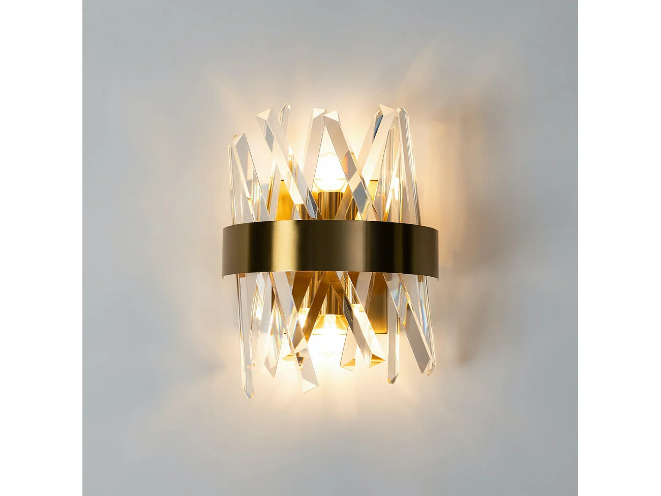 Applique murale luxe en cristal et métal doré - Ivanna