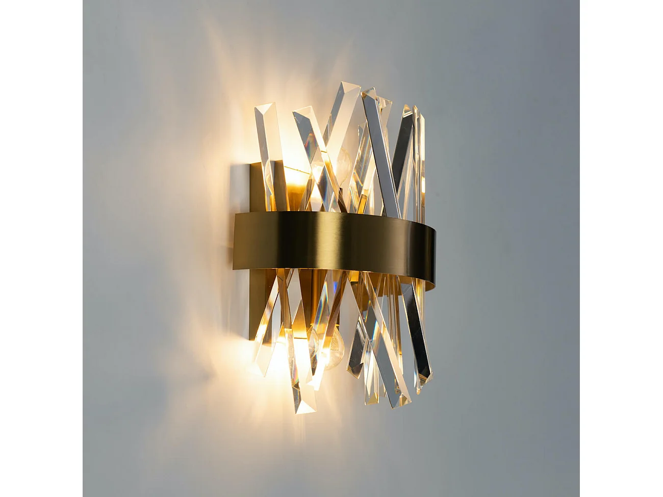 Applique murale luxe en cristal et métal doré - Ivanna