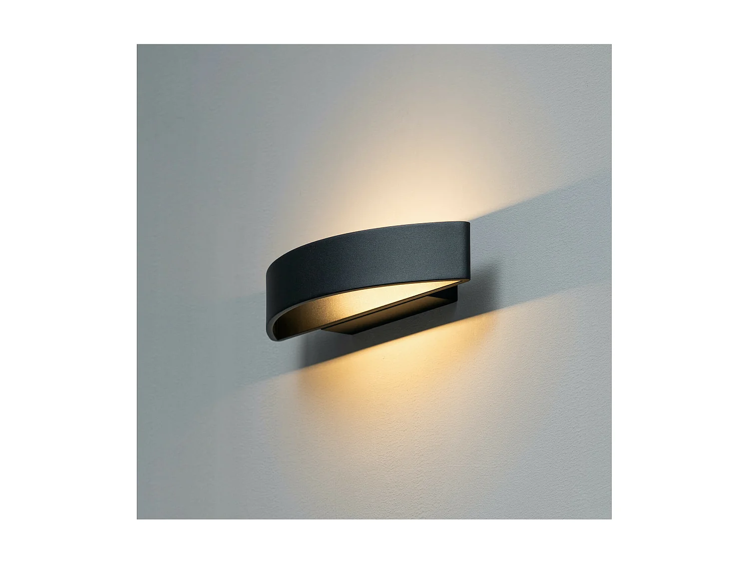 Applique noire demi-cercle LED - Attica