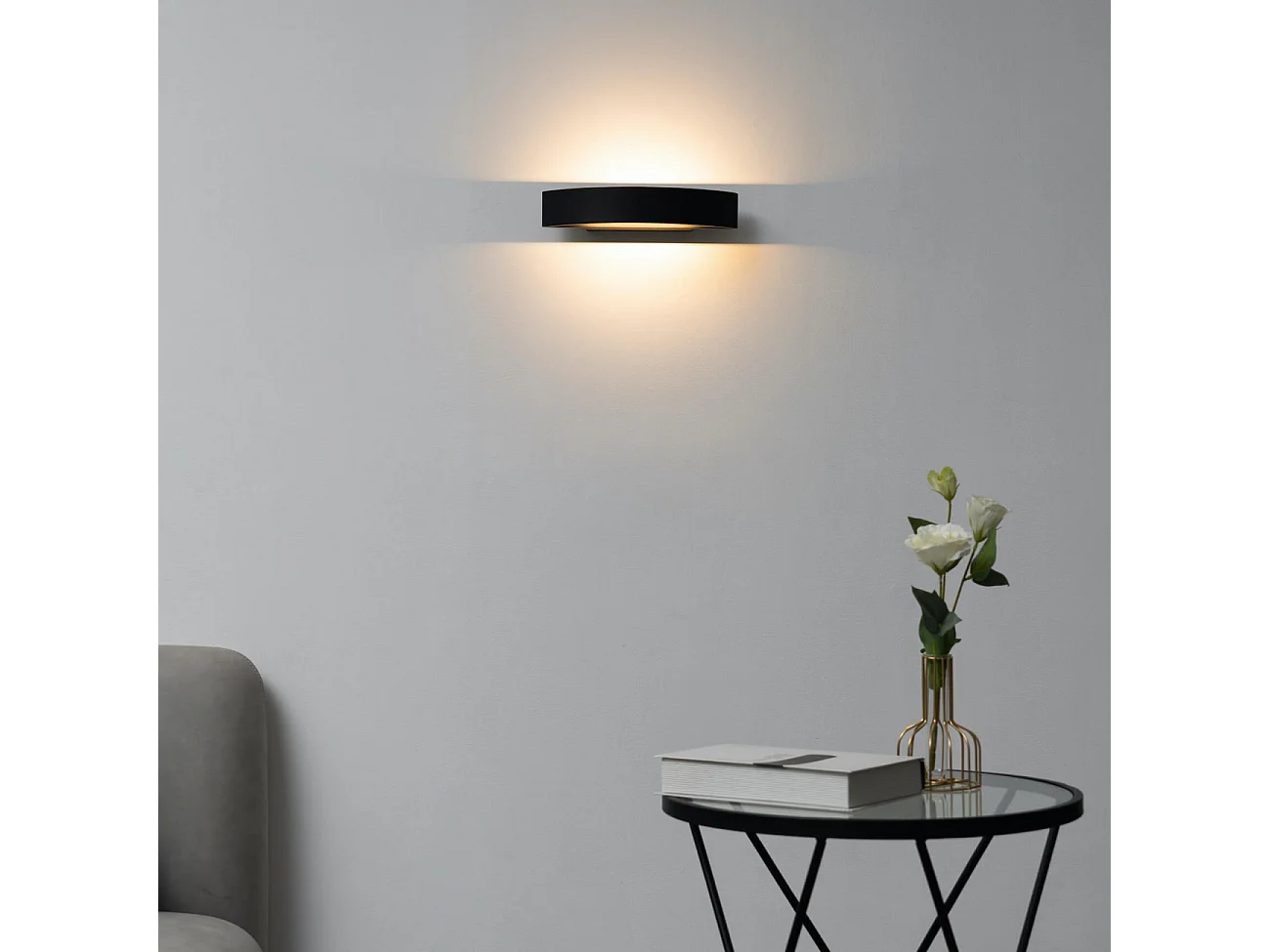 Applique noire demi-cercle LED - Attica