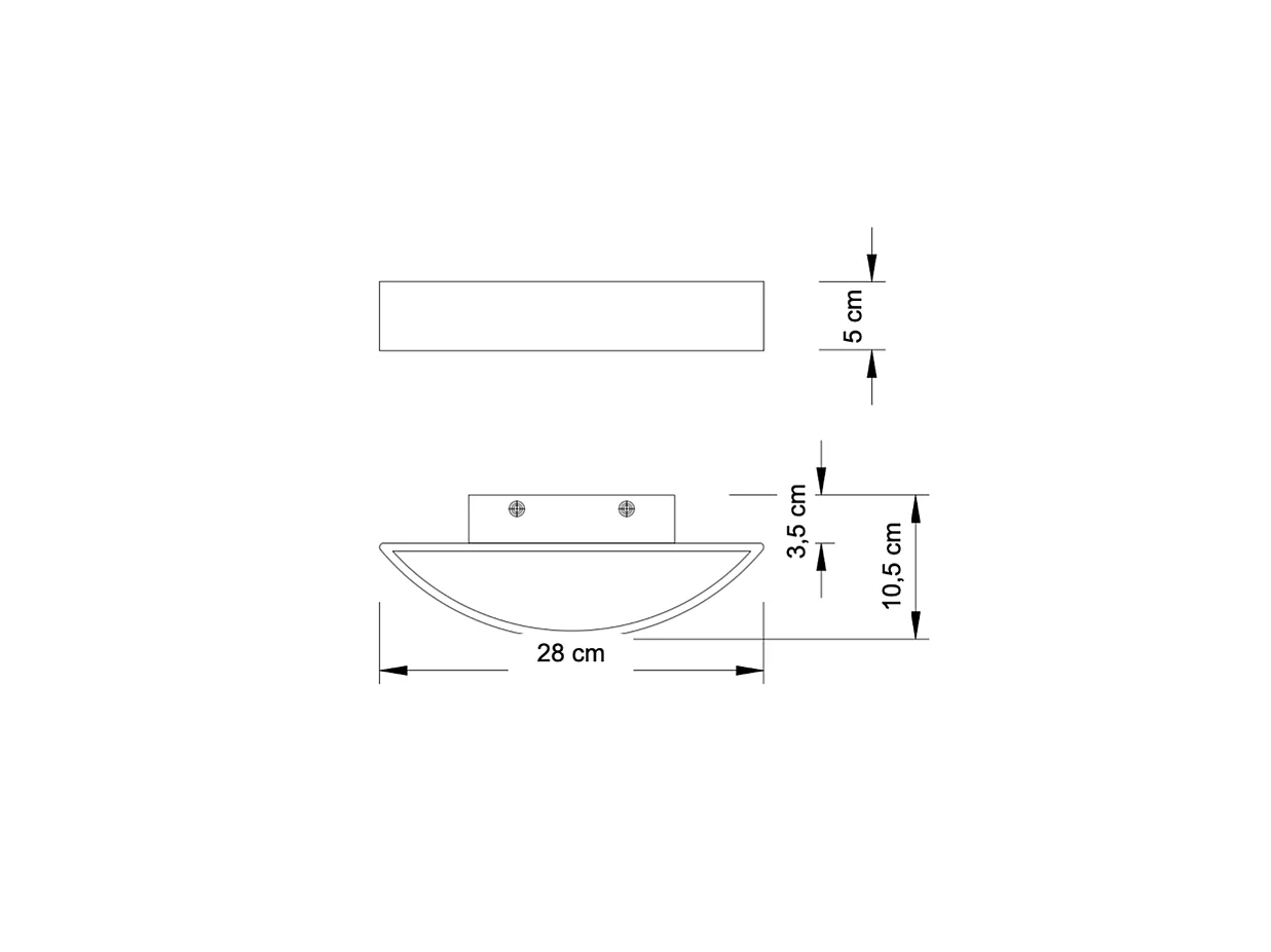 Applique noire demi-cercle LED - Attica