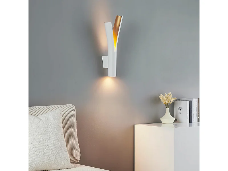 Applique LED blanche intérieur or double faisceau - Nelia