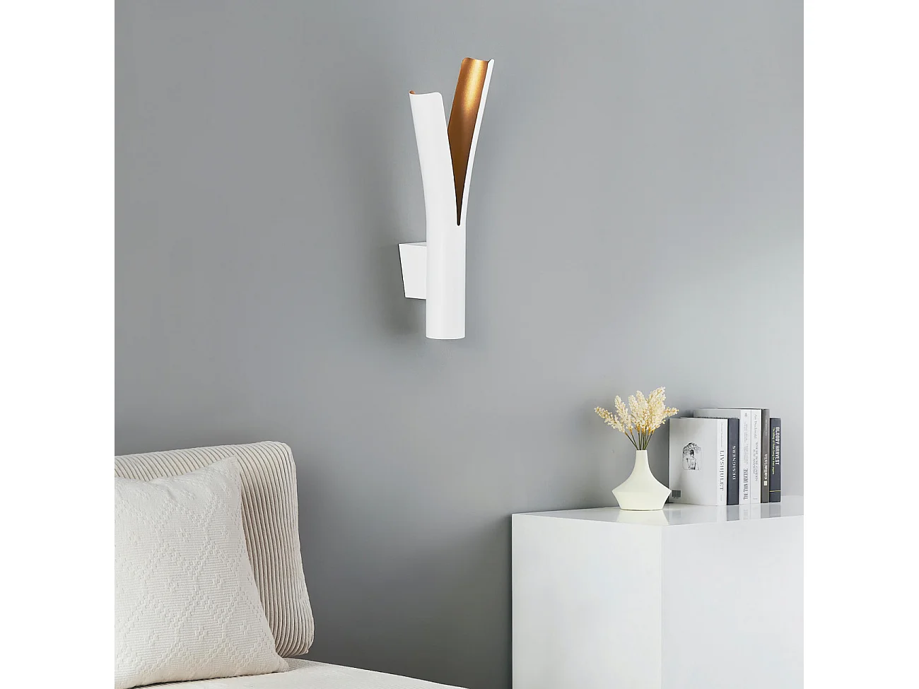 Applique LED blanche intérieur or double faisceau - Nelia