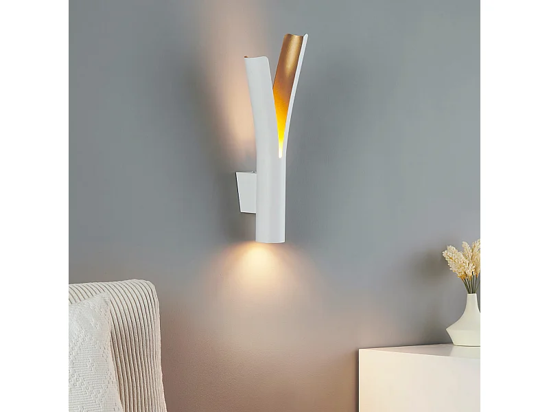 Applique LED blanche intérieur or double faisceau - Nelia
