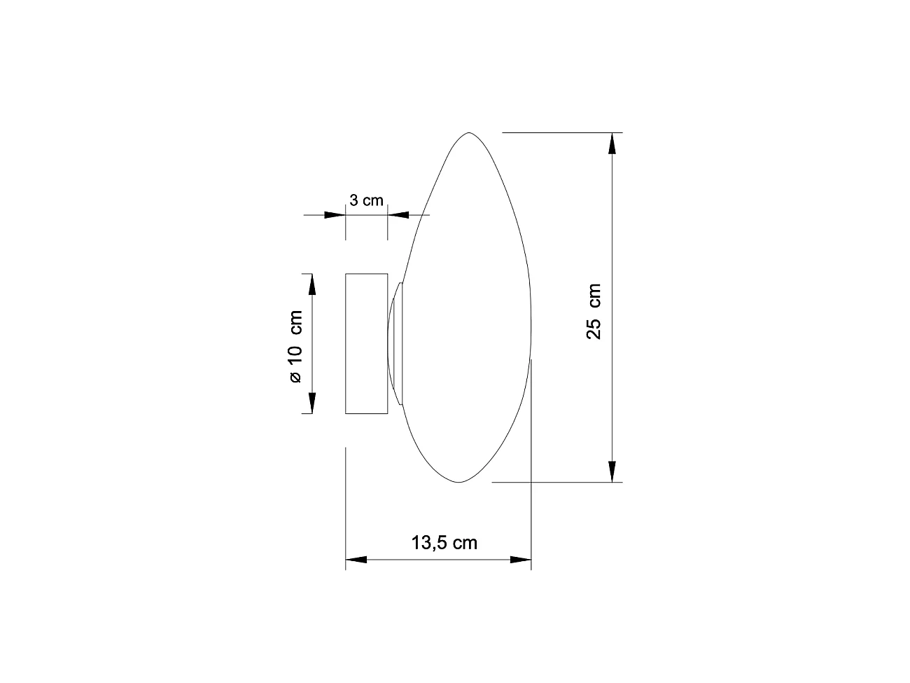 Applique en verre blanc opalin - Veglia