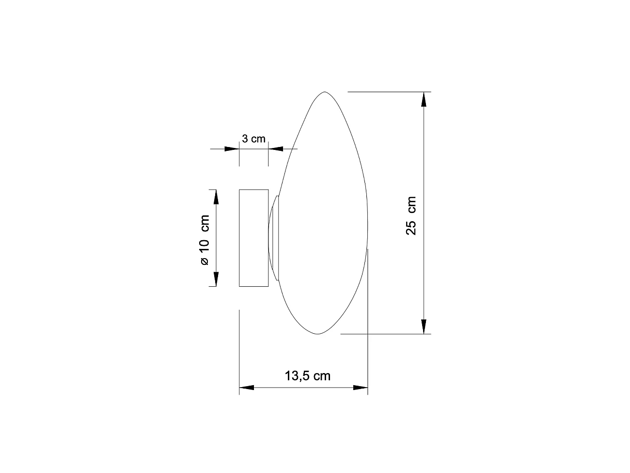 Applique en verre blanc opalin - Veglia