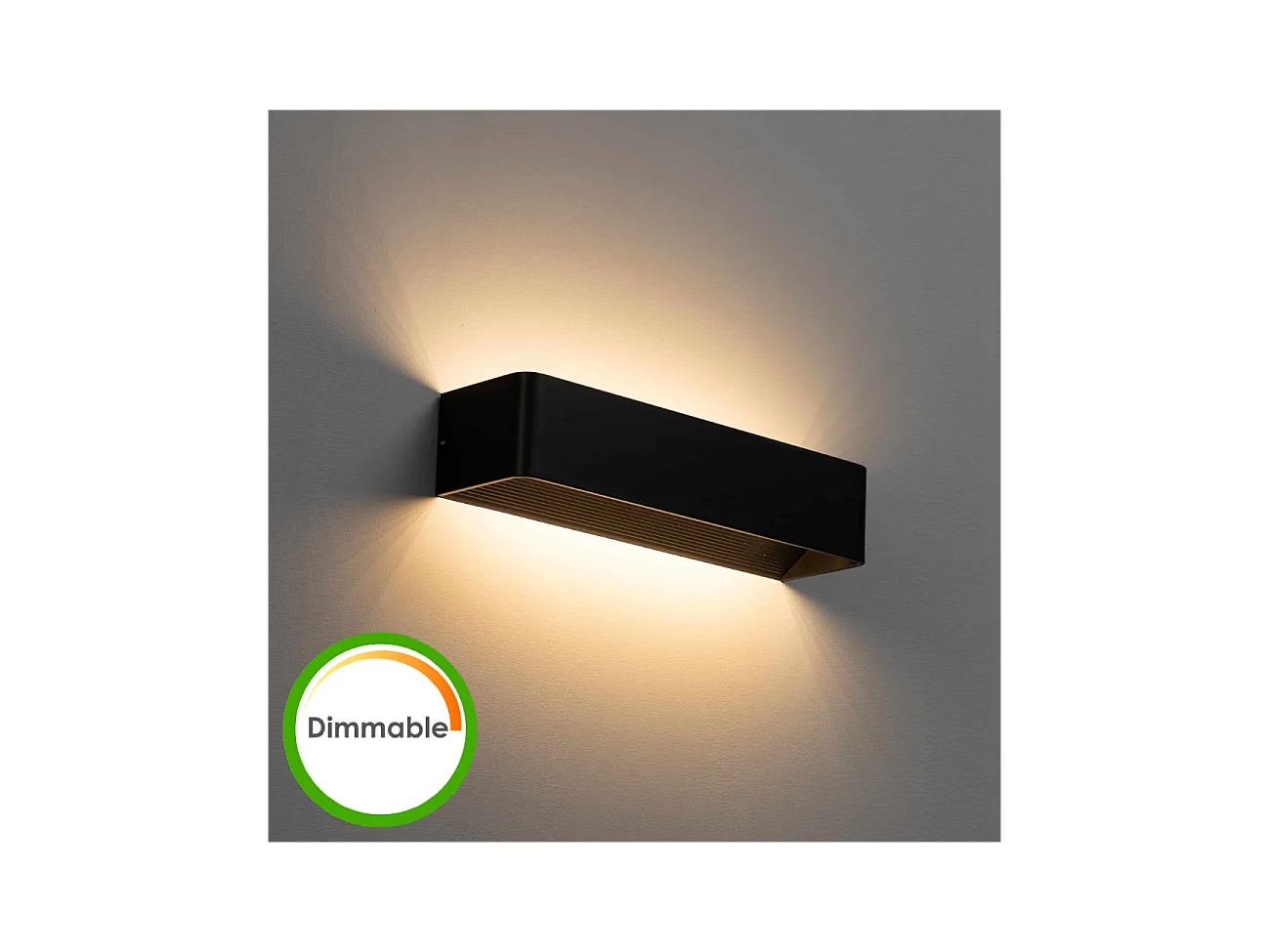Applique murale LED 12W compatible avec variateur - noire 37 cm - Quadra