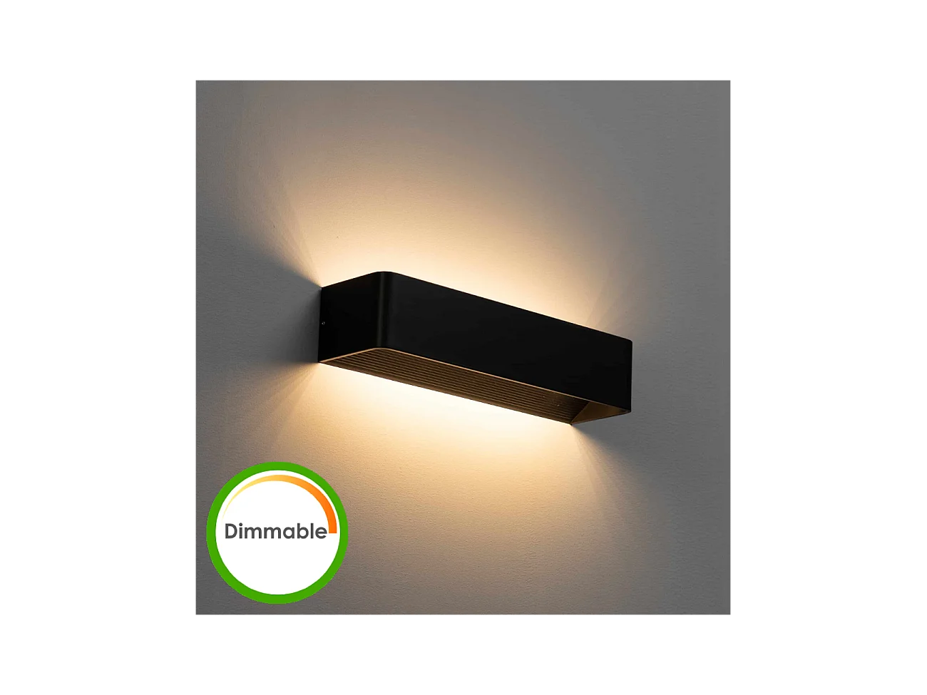 Applique murale LED 12W compatible avec variateur - noire 37 cm - Quadra