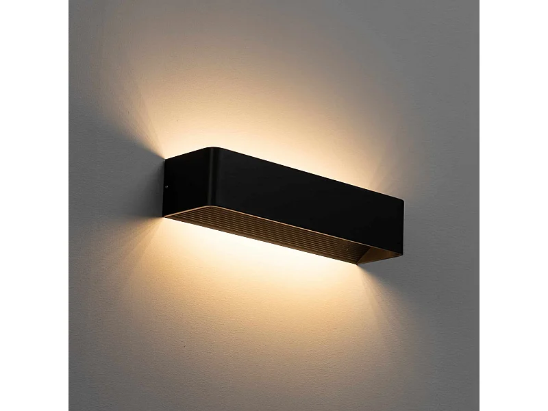Applique murale LED 12W compatible avec variateur - noire 37 cm - Quadra