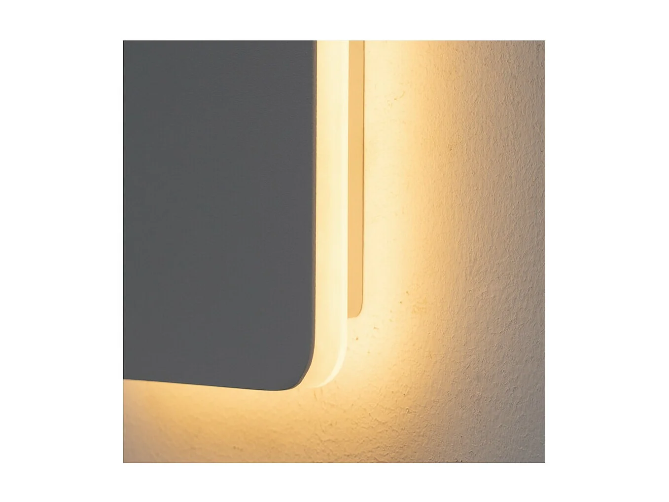 Applique LED carrée bords arrondis minimaliste blanche - Eporedia