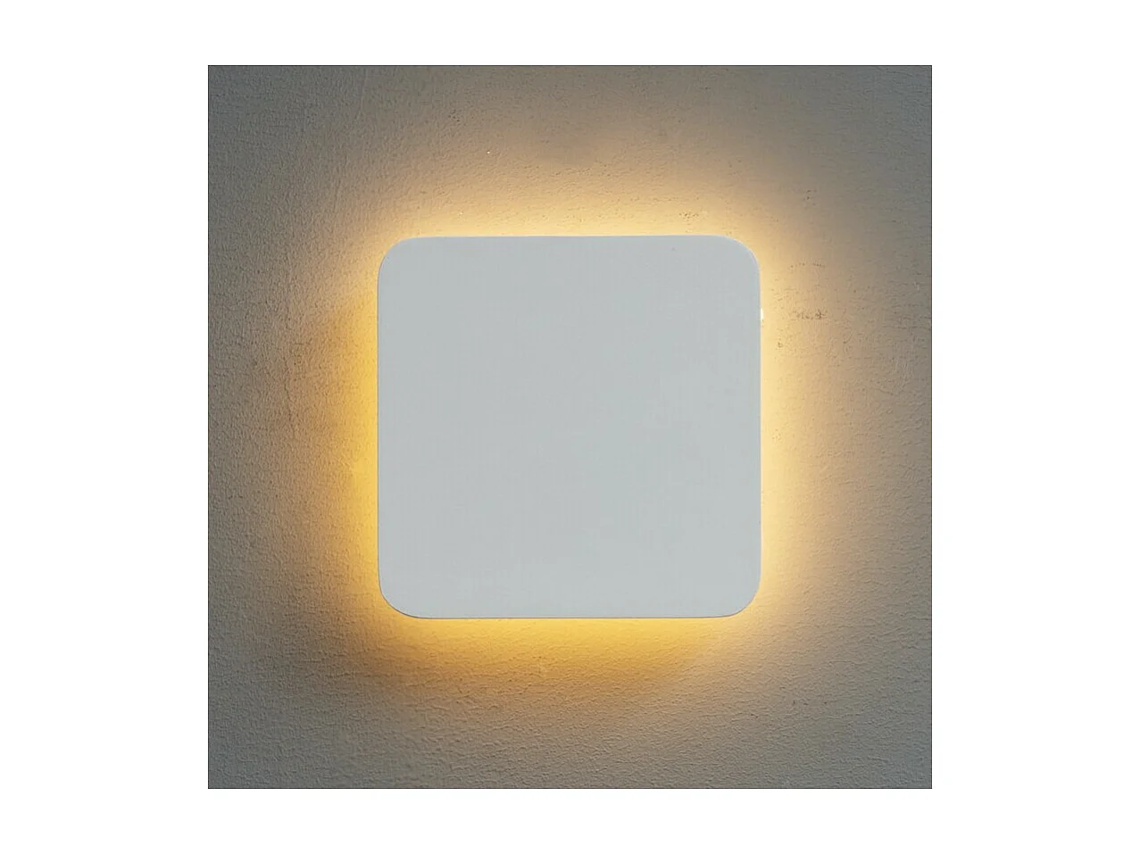 Applique LED carrée bords arrondis minimaliste blanche - Eporedia