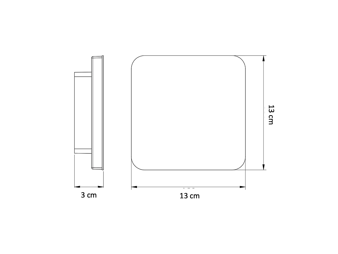 Applique LED carrée bords arrondis minimaliste blanche - Eporedia