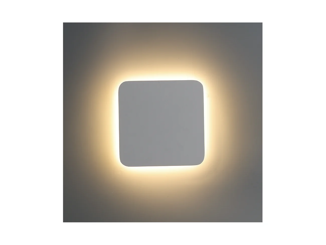 Applique LED carrée bords arrondis minimaliste blanche - Eporedia