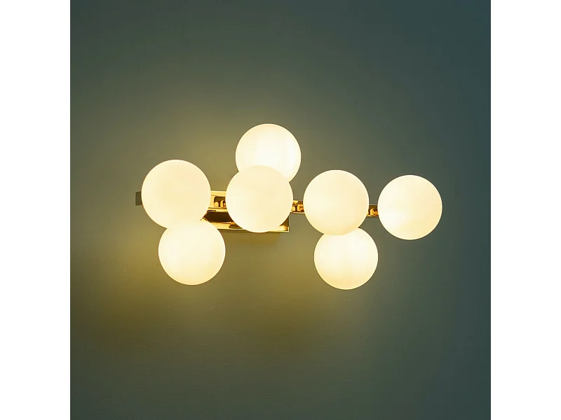 Grande applique dorée expressive avec verres blancs - Ambrosia