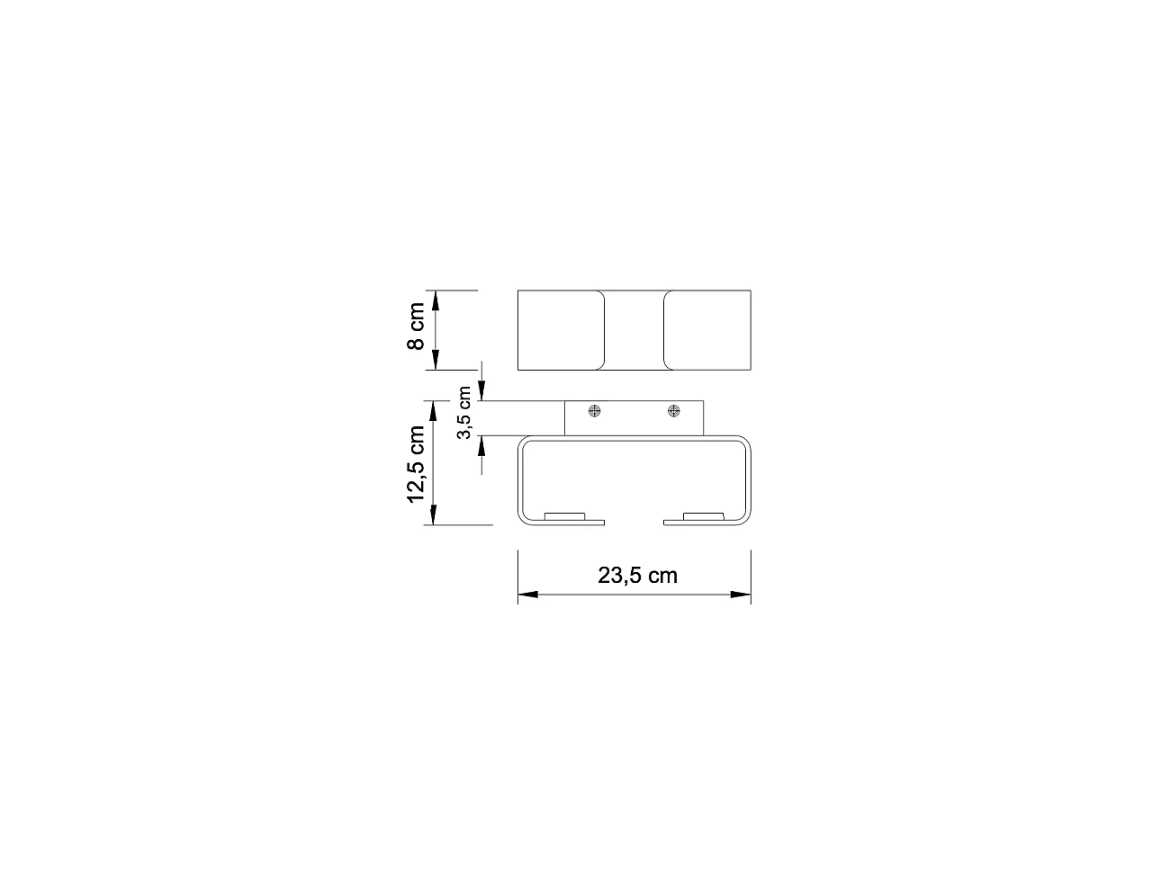 Applique design rectangulaire blanche - Foss