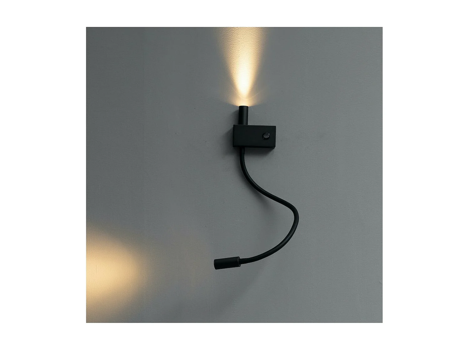 Applique liseuse double lumière épurée noire - Nanda