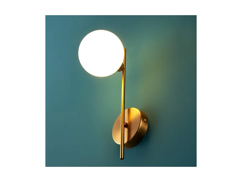 Applique murale globe en verre blanc look vintage - Neira