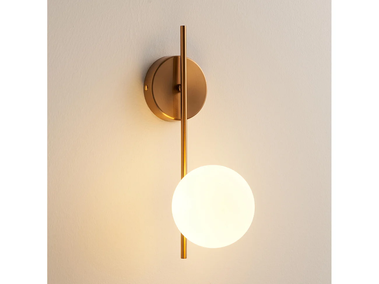 Applique murale globe en verre blanc look vintage - Neira