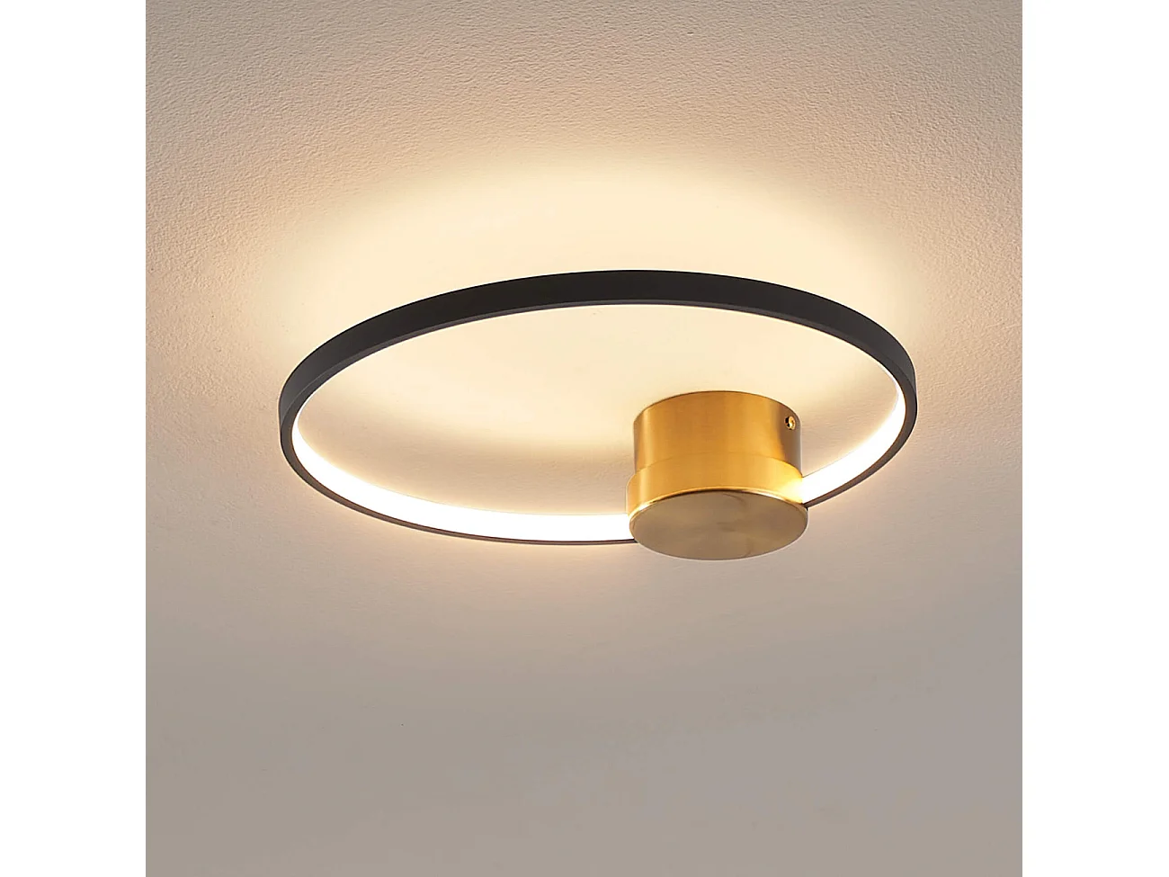 Applique ou plafonnier noir et laiton 40 cm - Alisa