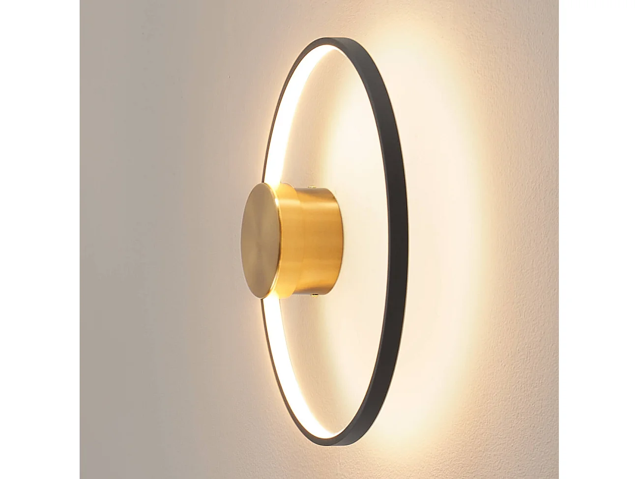 Applique ou plafonnier noir et laiton 40 cm - Alisa