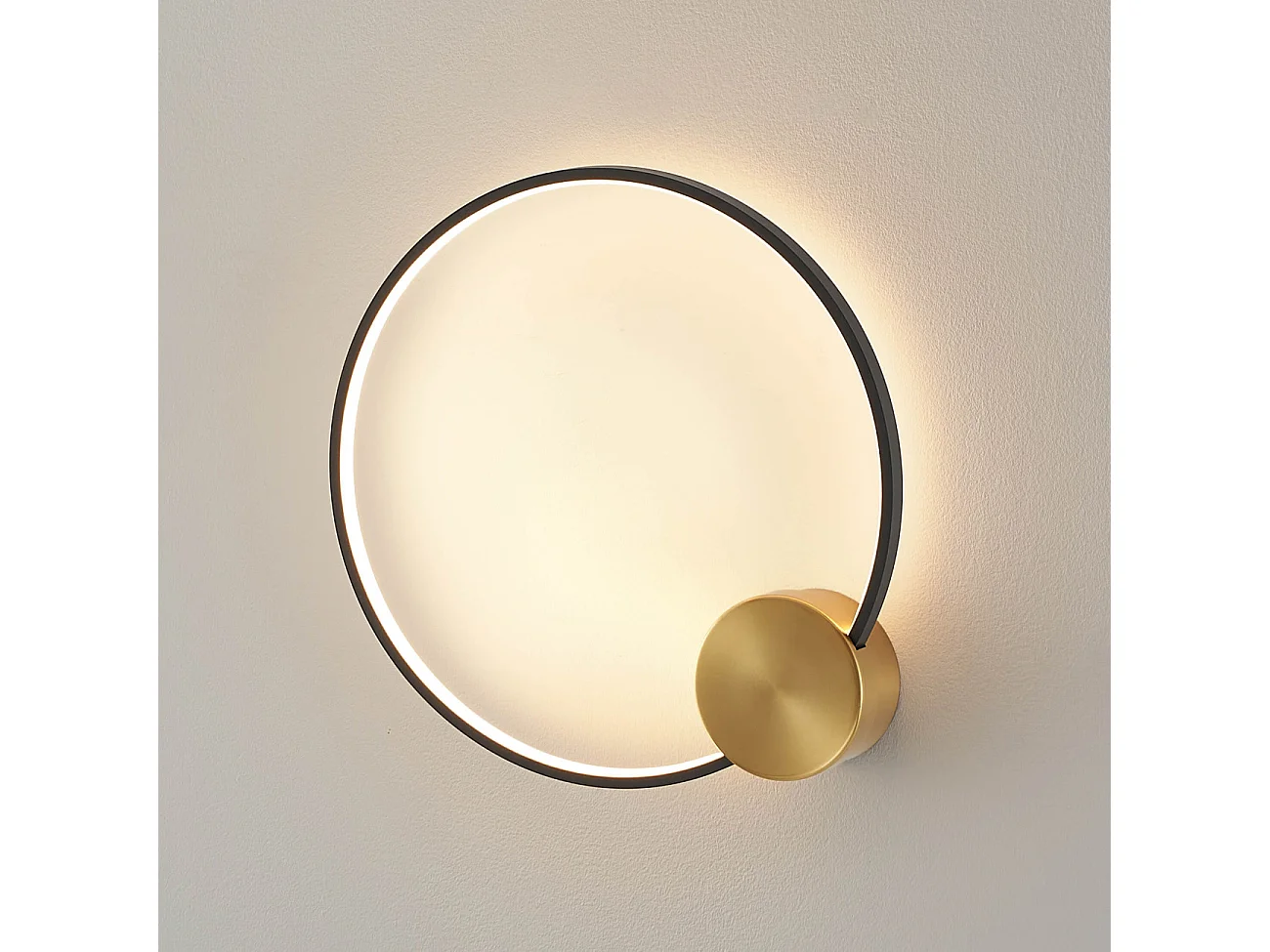 Applique ou plafonnier noir et laiton 40 cm - Alisa