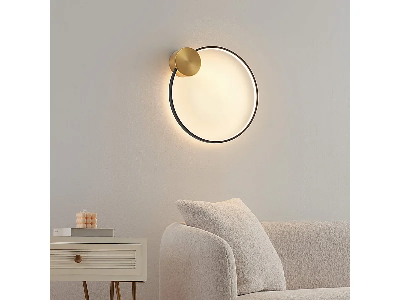 Applique ou plafonnier noir et laiton 40 cm - Alisa