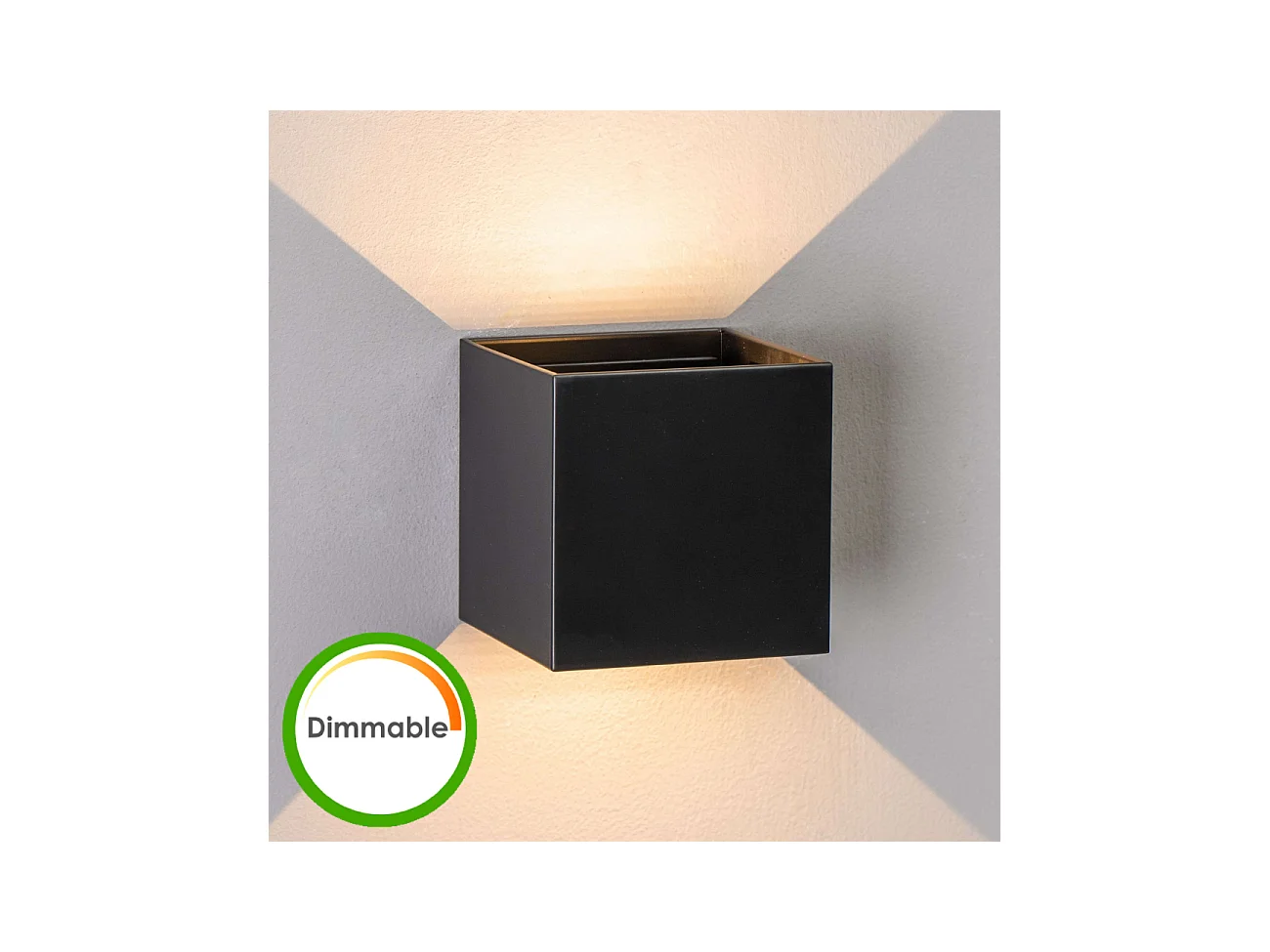 Applique noire à LED extérieur compatible variateur - Cubic