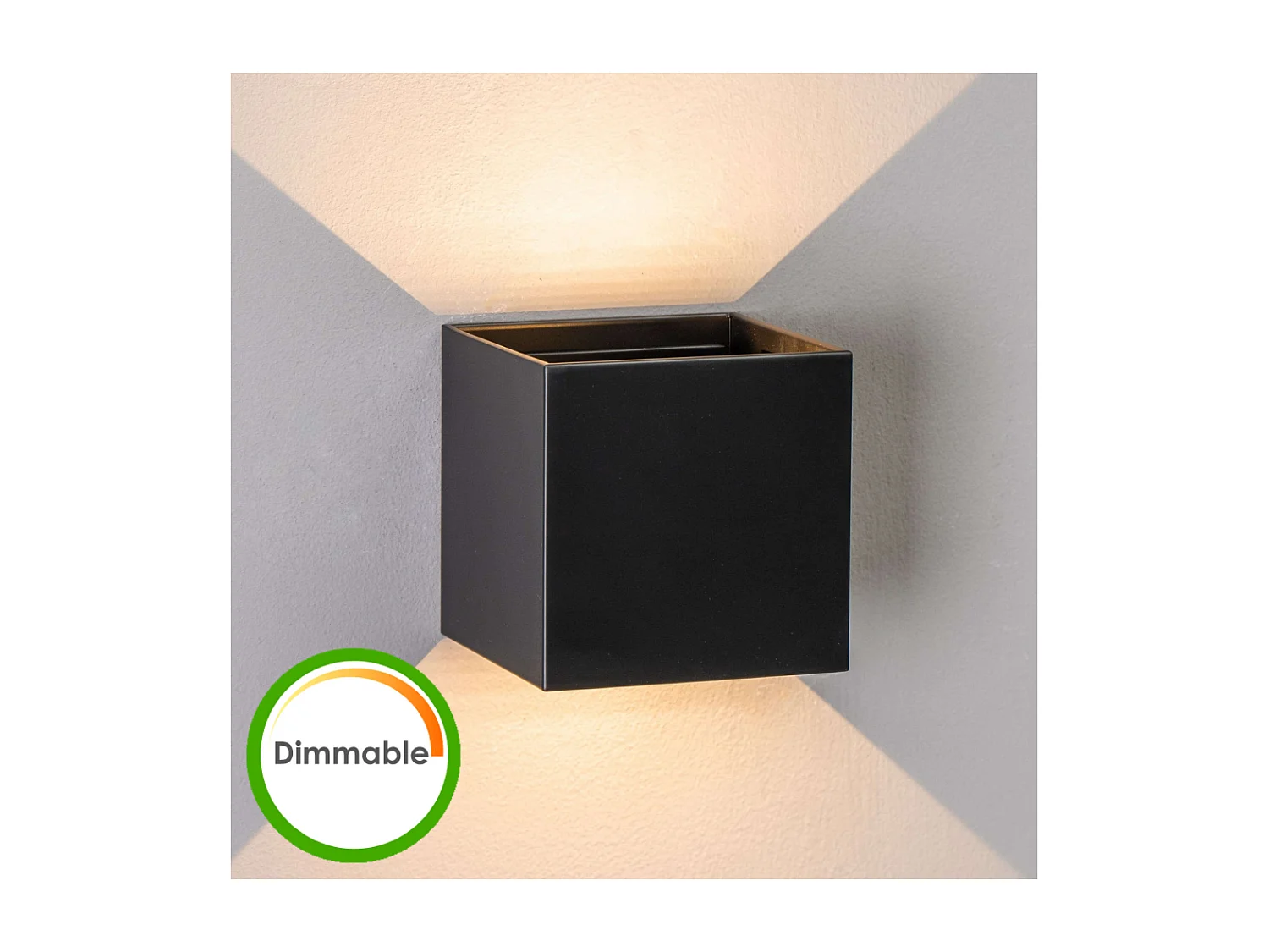 Applique noire à LED extérieur compatible variateur - Cubic