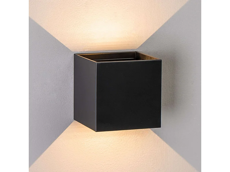 Applique noire à LED extérieur compatible variateur - Cubic