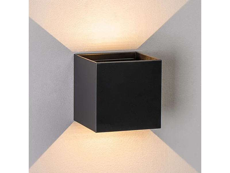 Applique noire à LED extérieur compatible variateur - Cubic