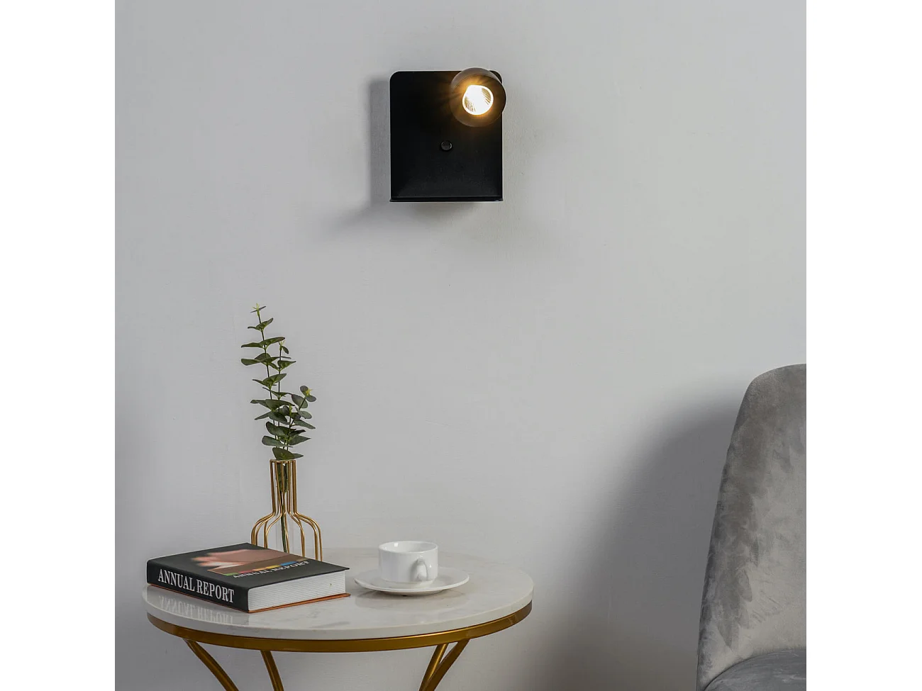 Applique murale liseuse noire avec interrupteur - Lyngen