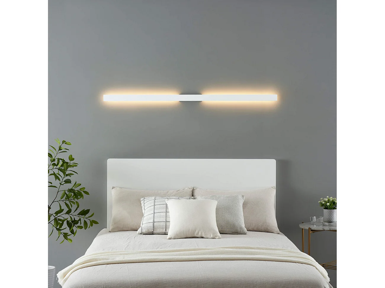 Applique ultra design minimaliste blanche LED extérieur 144 cm  - Sambai