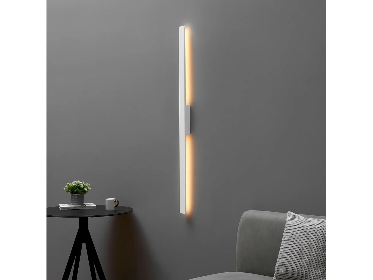 Applique ultra design minimaliste blanche LED extérieur 144 cm  - Sambai