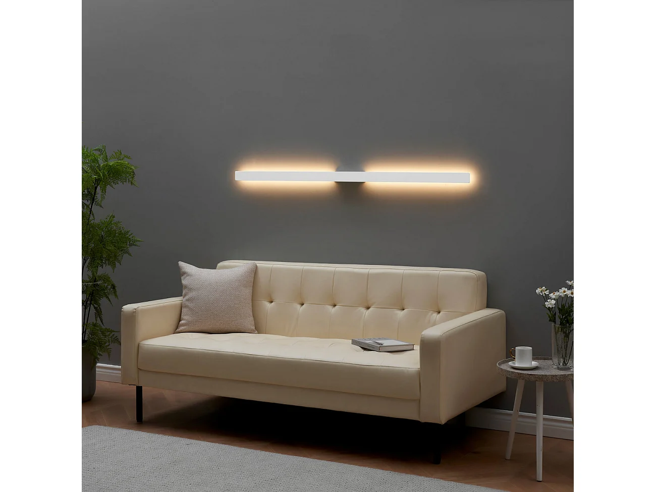 Applique ultra design minimaliste blanche LED extérieur 144 cm  - Sambai