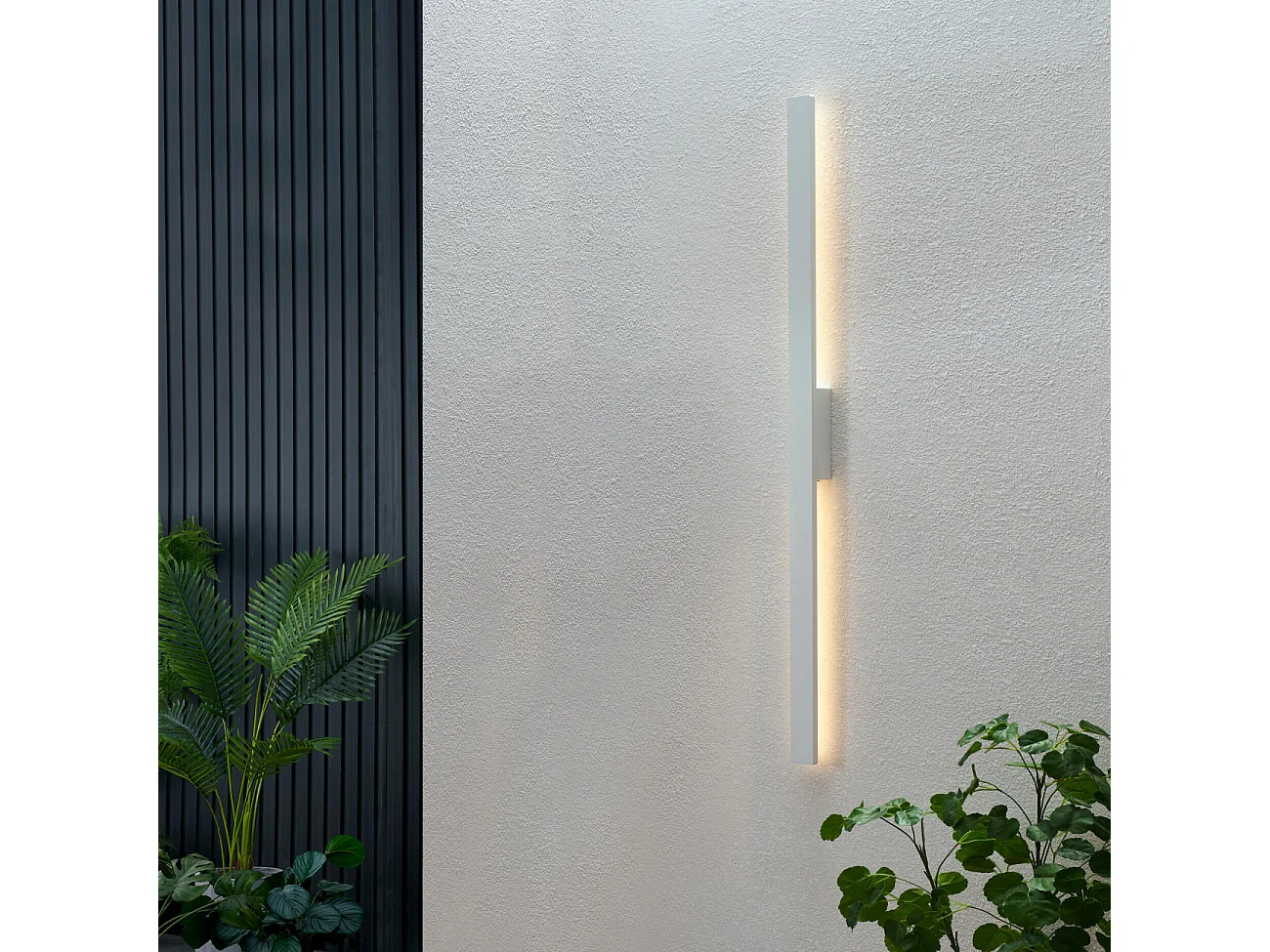 Applique ultra design minimaliste blanche LED extérieur 144 cm  - Sambai