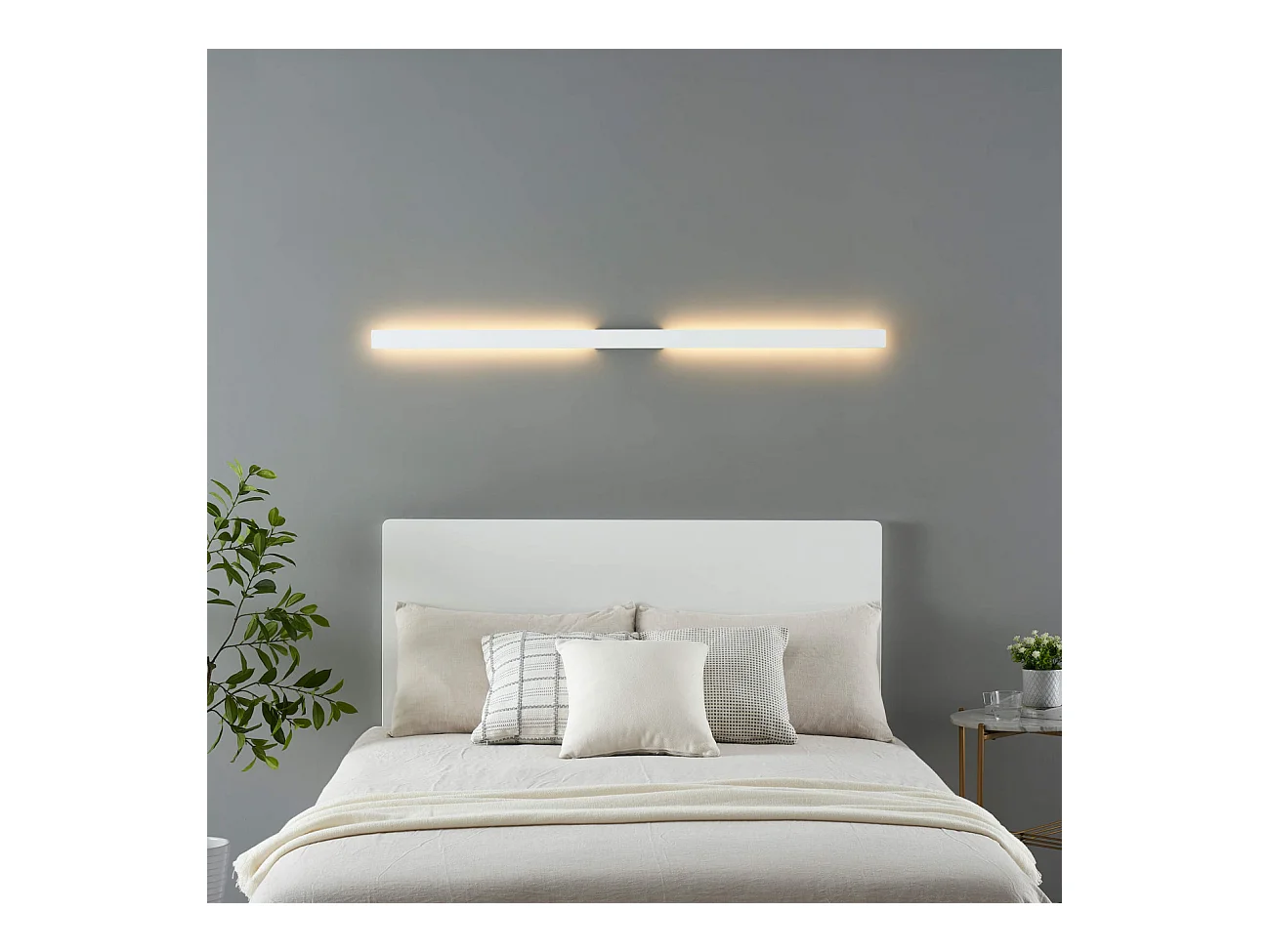 Applique ultra design minimaliste blanche LED extérieur 144 cm  - Sambai